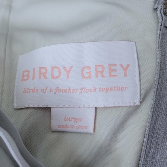 Birdy Grey Spence Convertible Chiffon Dress Dove Gray Size L Bridesmaid Formal - Picture 6 of 7